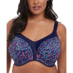 Elomi EL8042 Womens Plus Size Energise Sports Bra Multicolor Geometric Print US